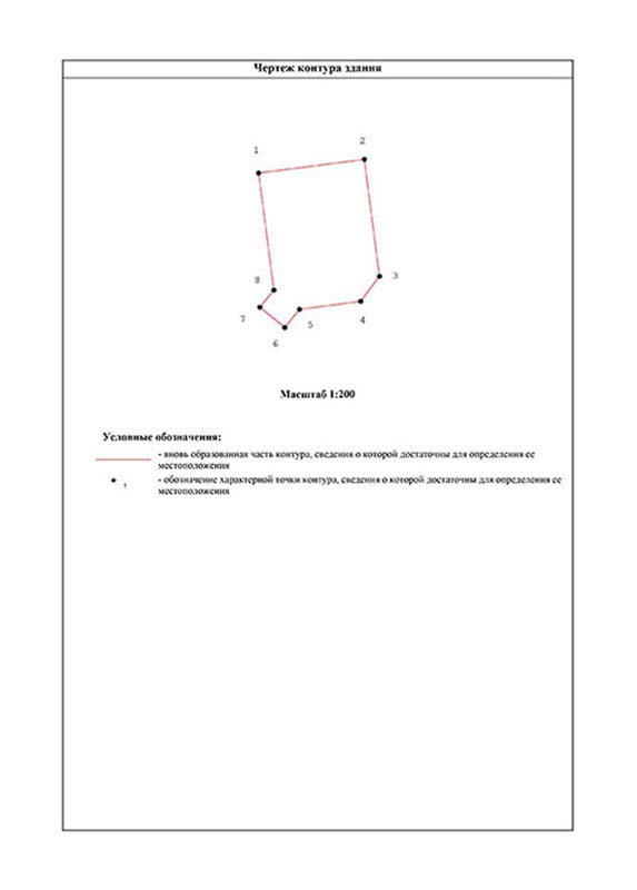 Чертёж контура здания